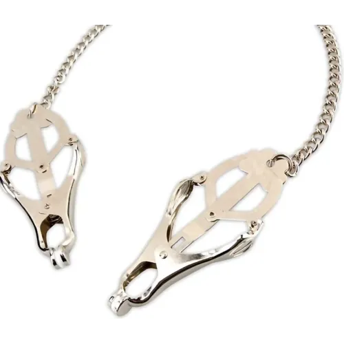 Hard Play collar with nipple clamps PVC metal chain BDSM dominance