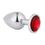 Metal Anal Plug Red Crystal Metal anal plug red crystal S M L temperature play