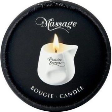 Plaisirs Secrets massage candle peach — ceramic jar, 80 ml, France