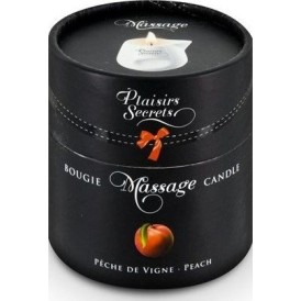 Plaisirs Secrets massage candle peach — ceramic jar, 80 ml, France
