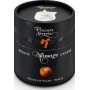 Plaisirs Secrets massage candle peach — ceramic jar, 80 ml, France