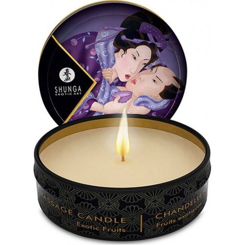 Shunga massage candle exotic fruits 30 ml — metal tin, Canada