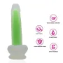 Jelly Dildo Transparent Green Realistic — suction cup base 19.5 cm Realistic Jelly dildo transparent green with suction cup base — 19.5 cm