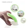 Jelly Dildo Transparent Green Realistic — suction cup base 19.5 cm Realistic Jelly dildo transparent green with suction cup base — 19.5 cm