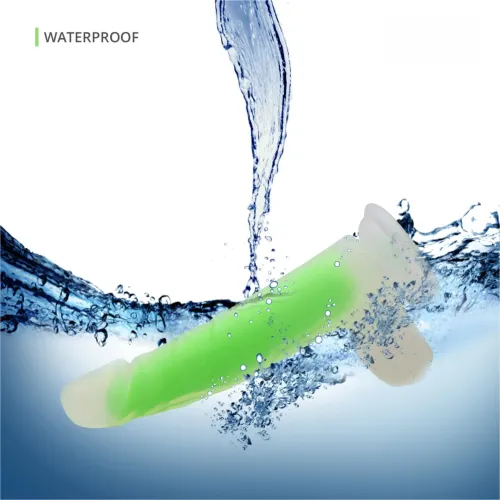 Jelly Dildo Transparent Green Realistic — suction cup base 19.5 cm Realistic Jelly dildo transparent green with suction cup base — 19.5 cm