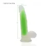 Jelly Dildo Transparent Green Realistic — suction cup base 19.5 cm Realistic Jelly dildo transparent green with suction cup base — 19.5 cm