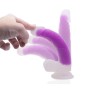 Jelly realistic dildo transparent purple YEAIN — liquid silicone, suction cup base, 19.5 cm