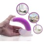 Jelly realistic dildo transparent purple YEAIN — liquid silicone, suction cup base, 19.5 cm