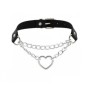 Mokko Toys Choker Heart Chain черен чокър с верижки и сърце