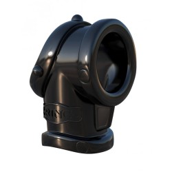 Cock Pipe Cock Ring with Ball Stretcher Black