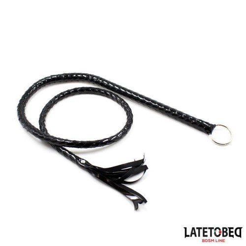 Latetobed лъскав черен дълъг бич 138 см