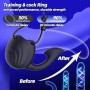 Passion Labs Male Cage black vibrating cock ring with ball sleeve