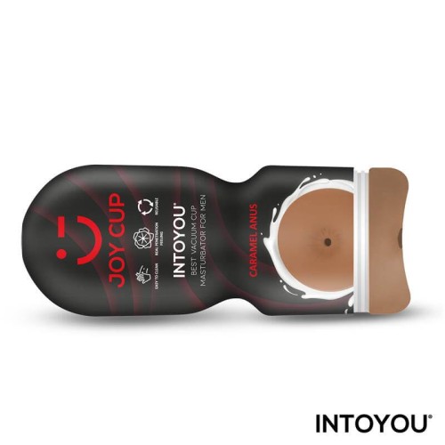 Joy Cup мастурбатор анус карамел Мастурбатор анус Joy Cup в карамелен цвят от мек TPR