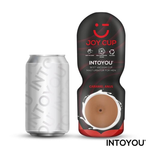 Joy Cup мастурбатор анус карамел Мастурбатор анус Joy Cup в карамелен цвят от мек TPR