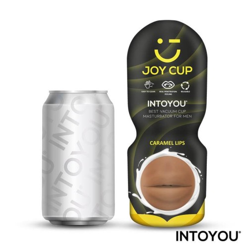 Joy Cup mouth masturbator in caramel made of soft TPR