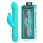 Pretty Love Falin turquoise rabbit vibrator with moving beads and clitoral stimulator