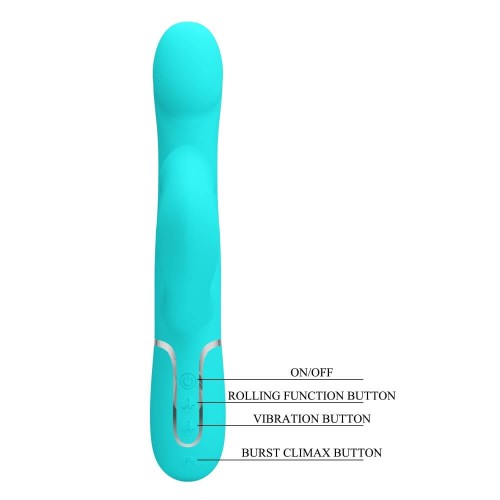 Pretty Love Falin turquoise rabbit vibrator with moving beads and clitoral stimulator