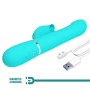 Pretty Love Falin turquoise rabbit vibrator with moving beads and clitoral stimulator