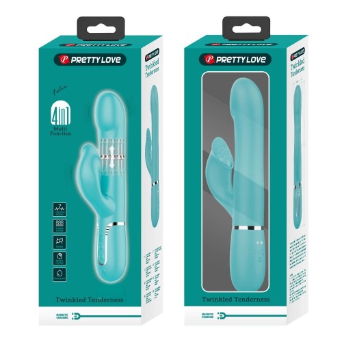Pretty Love Falin turquoise rabbit vibrator with moving beads and clitoral stimulator