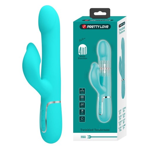 Pretty Love Falin turquoise rabbit vibrator with moving beads and clitoral stimulator