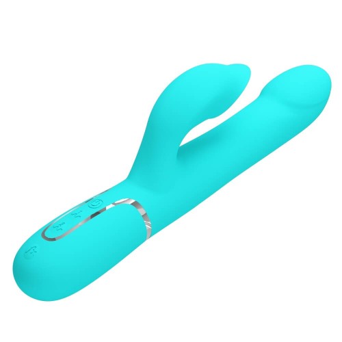 Pretty Love Falin turquoise rabbit vibrator with moving beads and clitoral stimulator