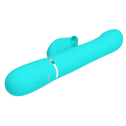 Pretty Love Falin turquoise rabbit vibrator with moving beads and clitoral stimulator