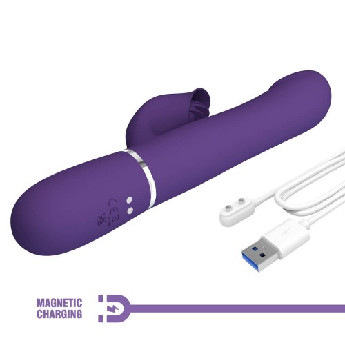 Pretty Love Falin dark purple rabbit vibrator with moving beads and clitoral stimulator