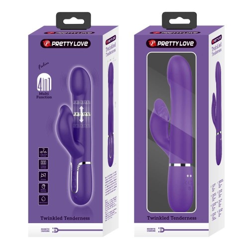Pretty Love Falin dark purple rabbit vibrator with moving beads and clitoral stimulator