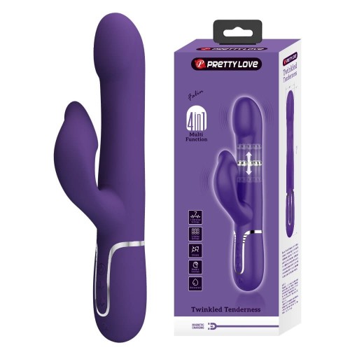 Pretty Love Falin dark purple rabbit vibrator with moving beads and clitoral stimulator