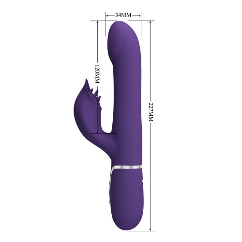 Pretty Love Falin dark purple rabbit vibrator with moving beads and clitoral stimulator