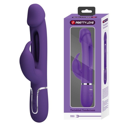 Pretty Love Kampas rabbit vibrator dark purple Pretty Love Kampas dark purple dual motor rabbit vibrator with swinging tongue and clitoral ears