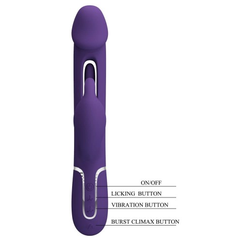 Pretty Love Kampas rabbit vibrator dark purple Pretty Love Kampas dark purple dual motor rabbit vibrator with swinging tongue and clitoral ears