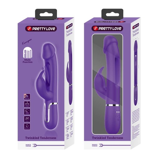 Pretty Love Kampas rabbit vibrator dark purple Pretty Love Kampas dark purple dual motor rabbit vibrator with swinging tongue and clitoral ears