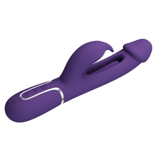 Pretty Love Kampas rabbit vibrator dark purple Pretty Love Kampas dark purple dual motor rabbit vibrator with swinging tongue and clitoral ears