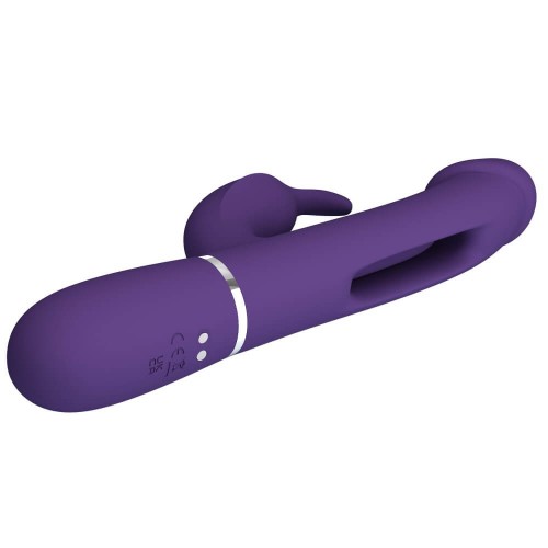 Pretty Love Kampas rabbit vibrator dark purple Pretty Love Kampas dark purple dual motor rabbit vibrator with swinging tongue and clitoral ears