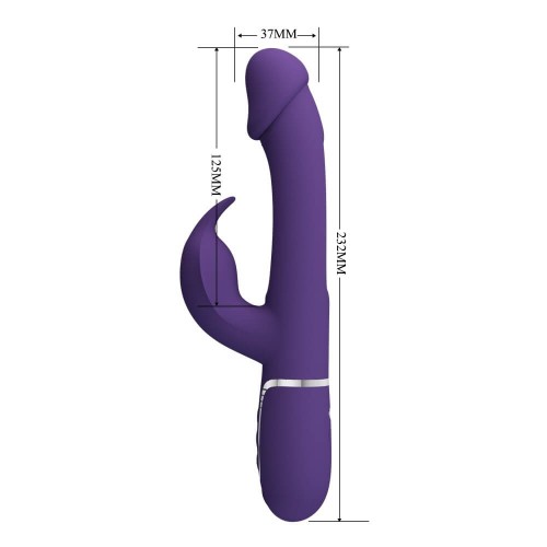 Pretty Love Kampas rabbit vibrator dark purple Pretty Love Kampas dark purple dual motor rabbit vibrator with swinging tongue and clitoral ears