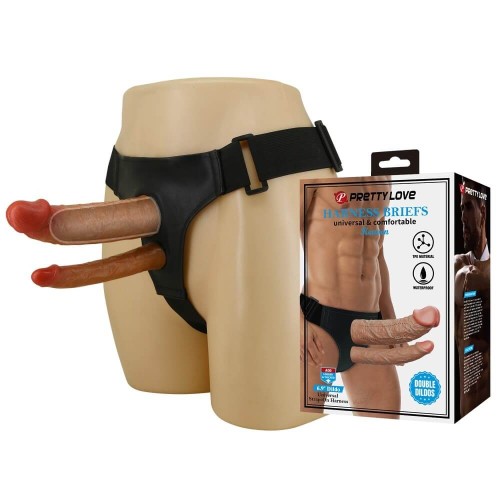 Pretty Love Keaven harness with hollow strap-on and inner dildo