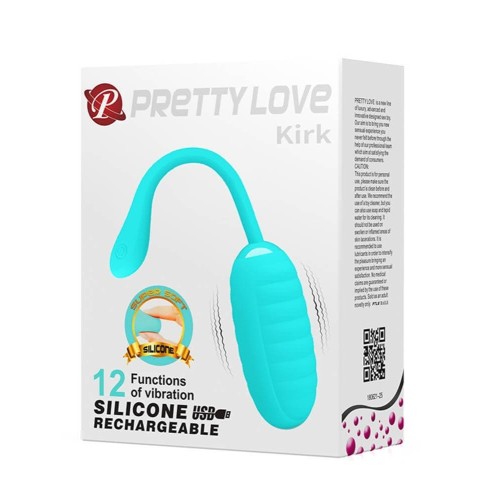 Pretty Love Kirk turquoise compact vibrating egg made of super soft silicone