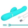 Pretty Love Mariana turquoise thumping rabbit vibrator with clitoral stimulator made of soft silicone