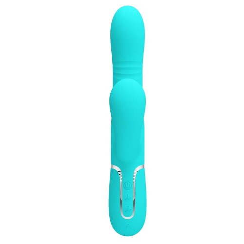 Pretty Love Mariana turquoise thumping rabbit vibrator with clitoral stimulator made of soft silicone