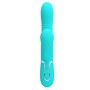 Pretty Love Mariana turquoise thumping rabbit vibrator with clitoral stimulator made of soft silicone