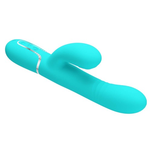 Pretty Love Mariana turquoise thumping rabbit vibrator with clitoral stimulator made of soft silicone