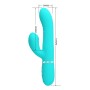 Pretty Love Mariana turquoise thumping rabbit vibrator with clitoral stimulator made of soft silicone