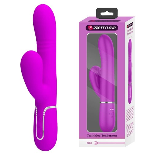 Pretty Love Mariana purple thumping rabbit vibrator with clitoral stimulator made of soft silicone