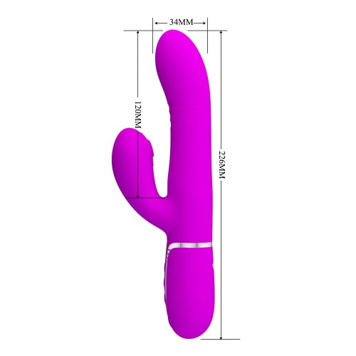 Pretty Love Mariana purple thumping rabbit vibrator with clitoral stimulator made of soft silicone
