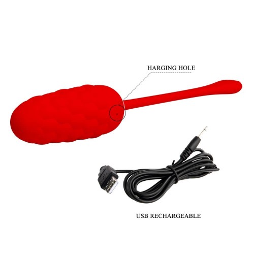 Pretty Love Marina red quilted vibrating egg with 12 functions