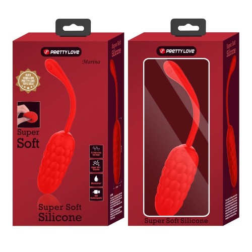 Pretty Love Marina red quilted vibrating egg with 12 functions
