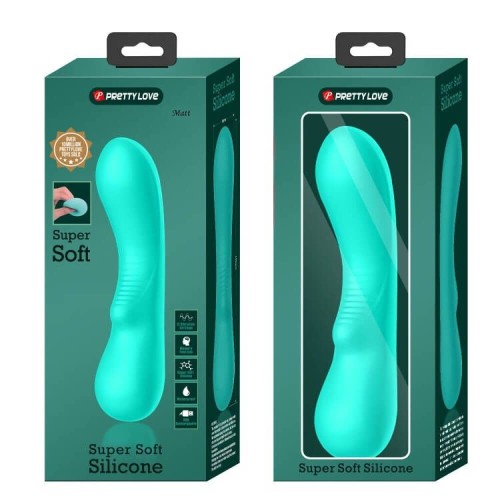 Pretty Love Matt green 12 function rabbit vibrator made of soft silicone