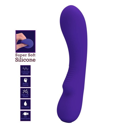 Pretty Love Matt purple 12 function rabbit vibrator made of soft silicone