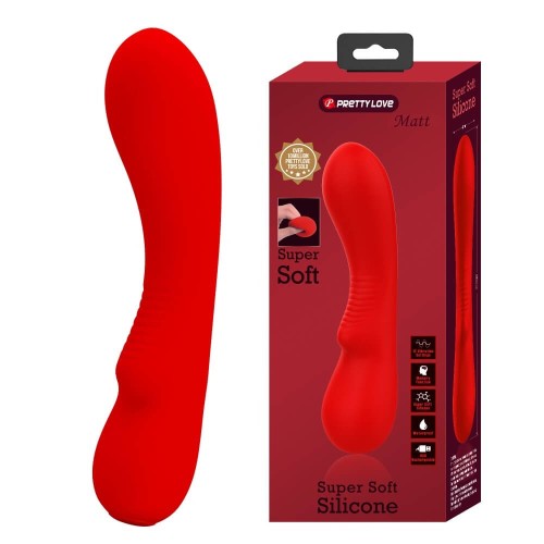 Pretty Love Matt red 12 function rabbit vibrator made of soft silicone